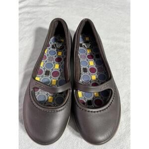 Crocs Brown Mary Jane Slip-On Comfort Women's Flats Size 8
